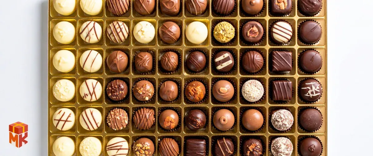 جعبه شکلات و شیرینی‌های دست‌ساز