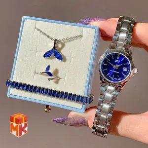 ست ساعت و نیم‌ست زنانه مدل blue