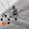 ست هدیه زنانه نقره‌ای مشکی