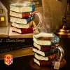 ماگ شیشه‌ای سه‌ بعدی طرح کتاب