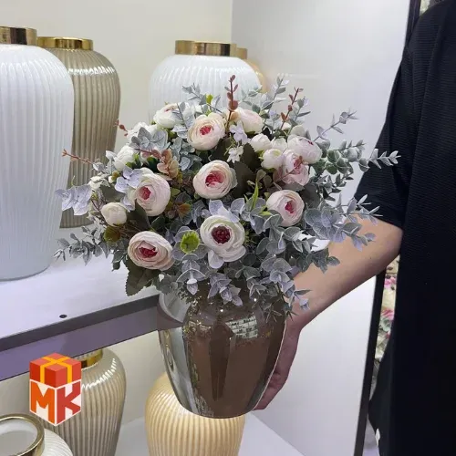 گلدان دکوراتیو آلاله با اکالیپتوس