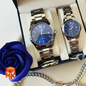 ست کادویی ساعت کاپلی کاسیو مدل Classic Royal Blue