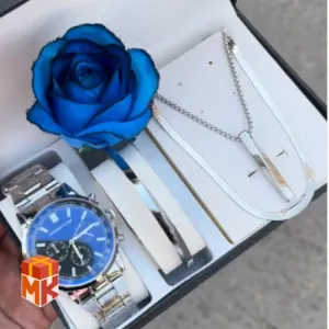 ست هدیه مردانه ساعت کاسیو مدل Blue Chrono