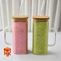 لیوان اسموتی شیشه‌ای دسته‌دار محصول مرتبط