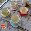ست فنجان و نعلبکی دست‌ساز طرح گل