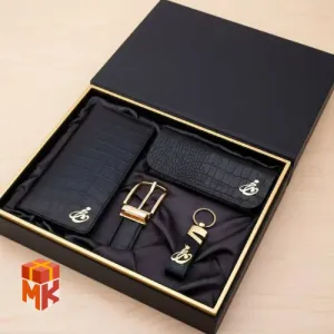 ست هدیه چرم گاوی مردانه ۴ تکه