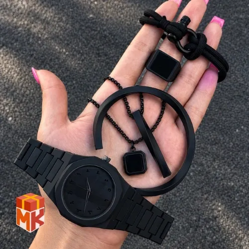 ست کادویی مردانه تمام مشکی مدل Black Phantom