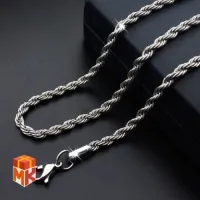گردنبند مردانه نقره‌ای مدل Rope Chain محصول مرتبط