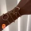 ست النگو و دستبند زنانه مدل Golden Ribbon & Wave