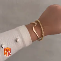 دستبند زنانه مدل Golden Wave & Glam محصول مرتبط