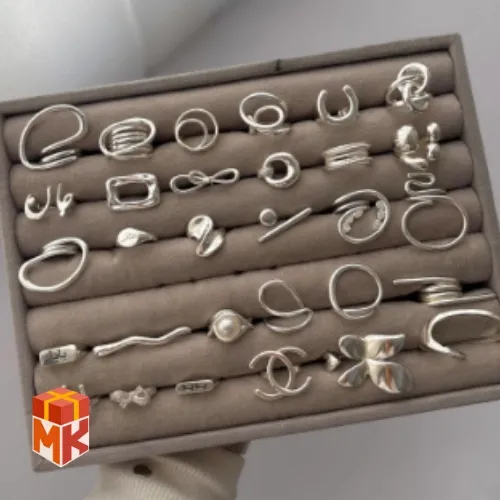انگشتر نقره‌ای زنانه مدل Silver Aesthetic Chic