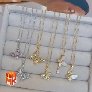 گردنبند استیل زنانه طرح پروانه