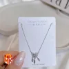 گردنبند استیل زنانه طرح قلب و پر