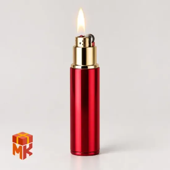 فندک گازی استوانه‌ای متالیک