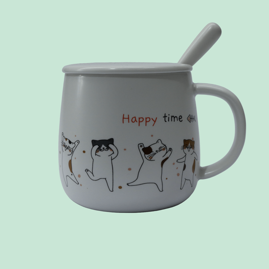 ماگ سفید طرح happy time