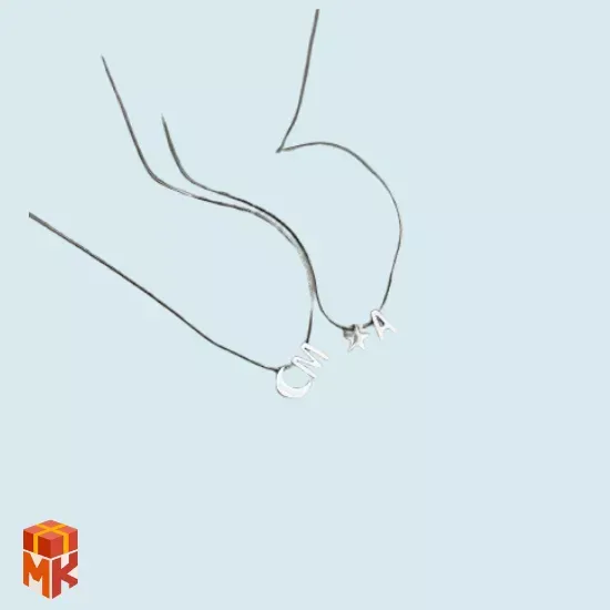 ست گردنبند حروف با ماه و ستاره
